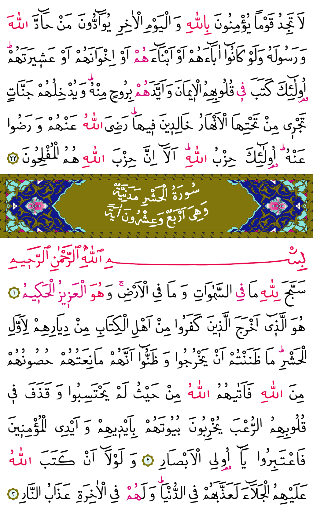 Mücâdele ve Haşr Sûresi - 544. Sayfa Arapçası
