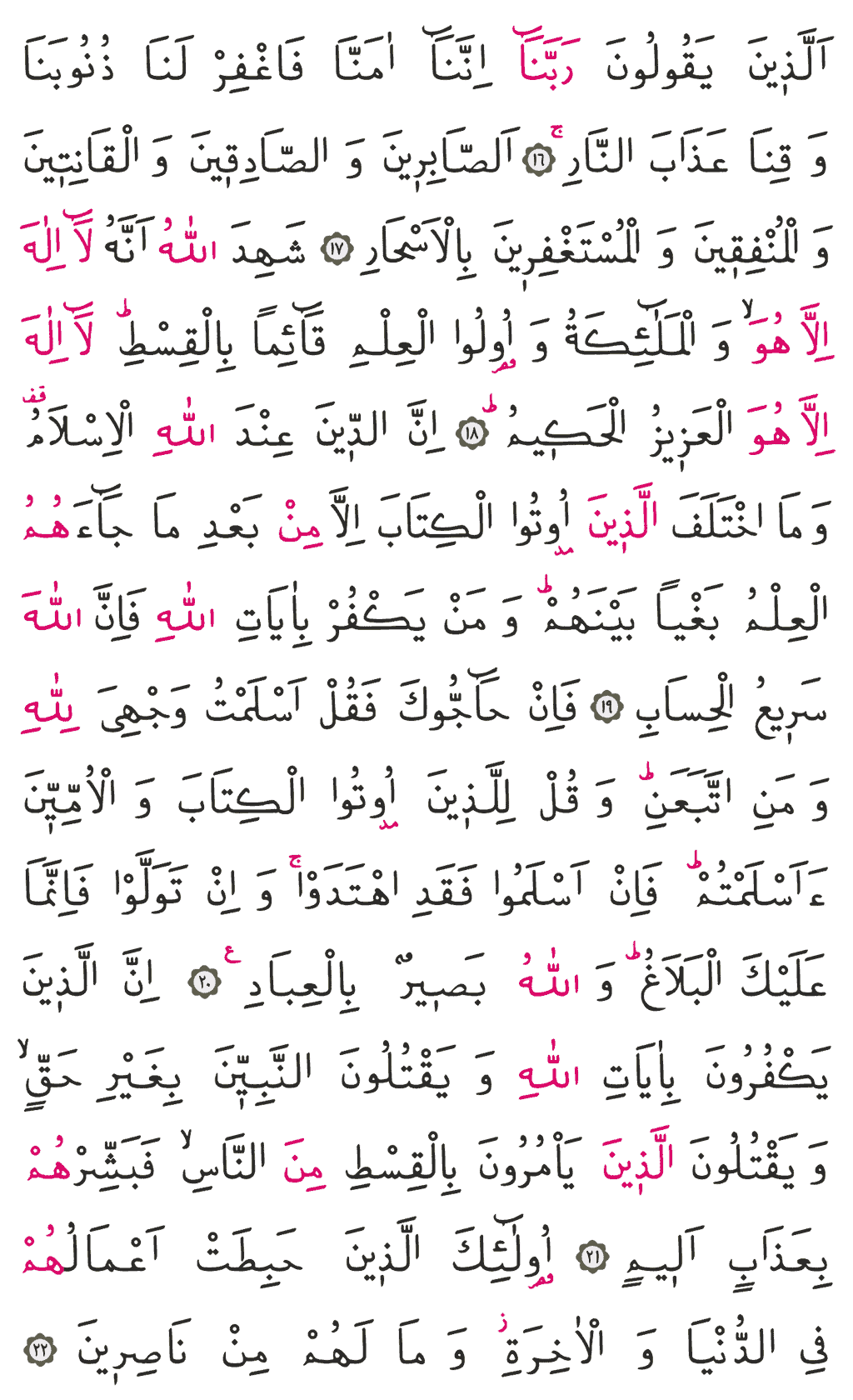 Âl-i İmrân Sûresi - 51. Sayfa Arapçası
