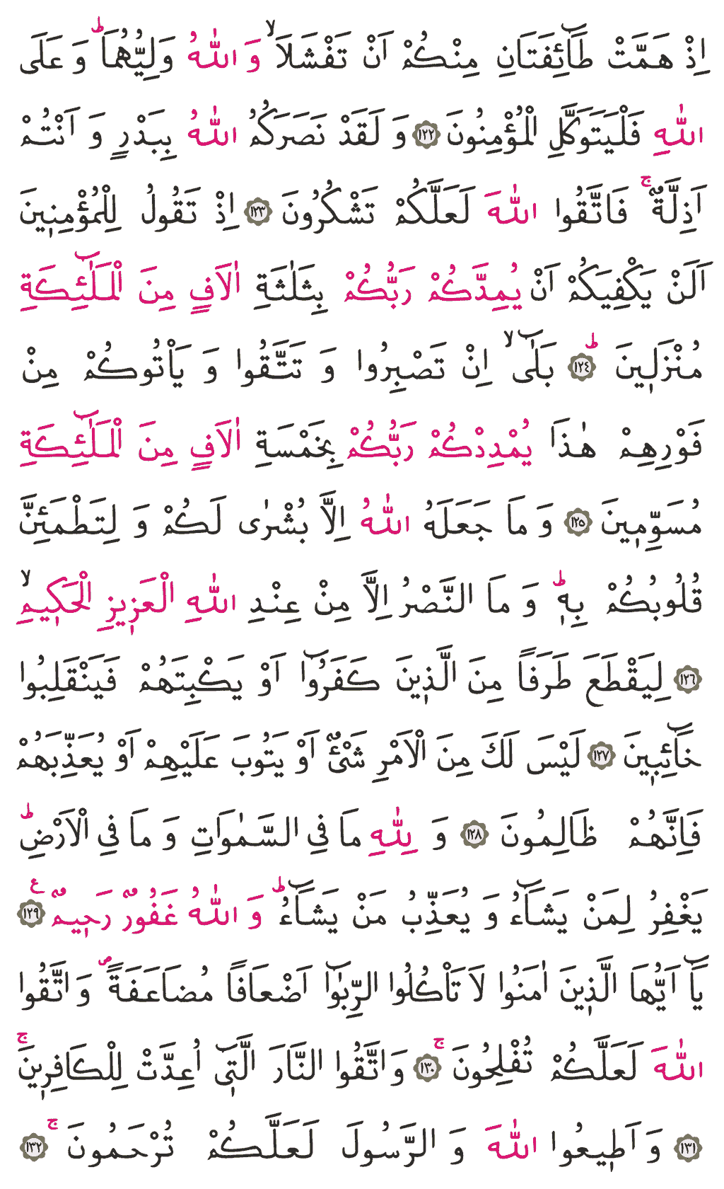 Âl-i İmrân Sûresi - 65. Sayfa Arapçası