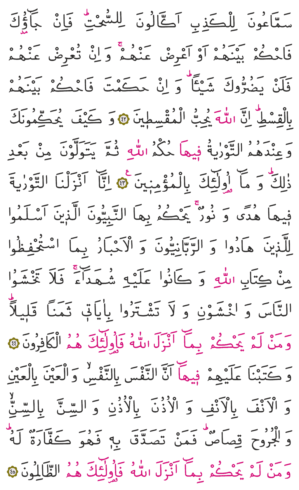 Mâide Sûresi - 114. Sayfa Arapçası