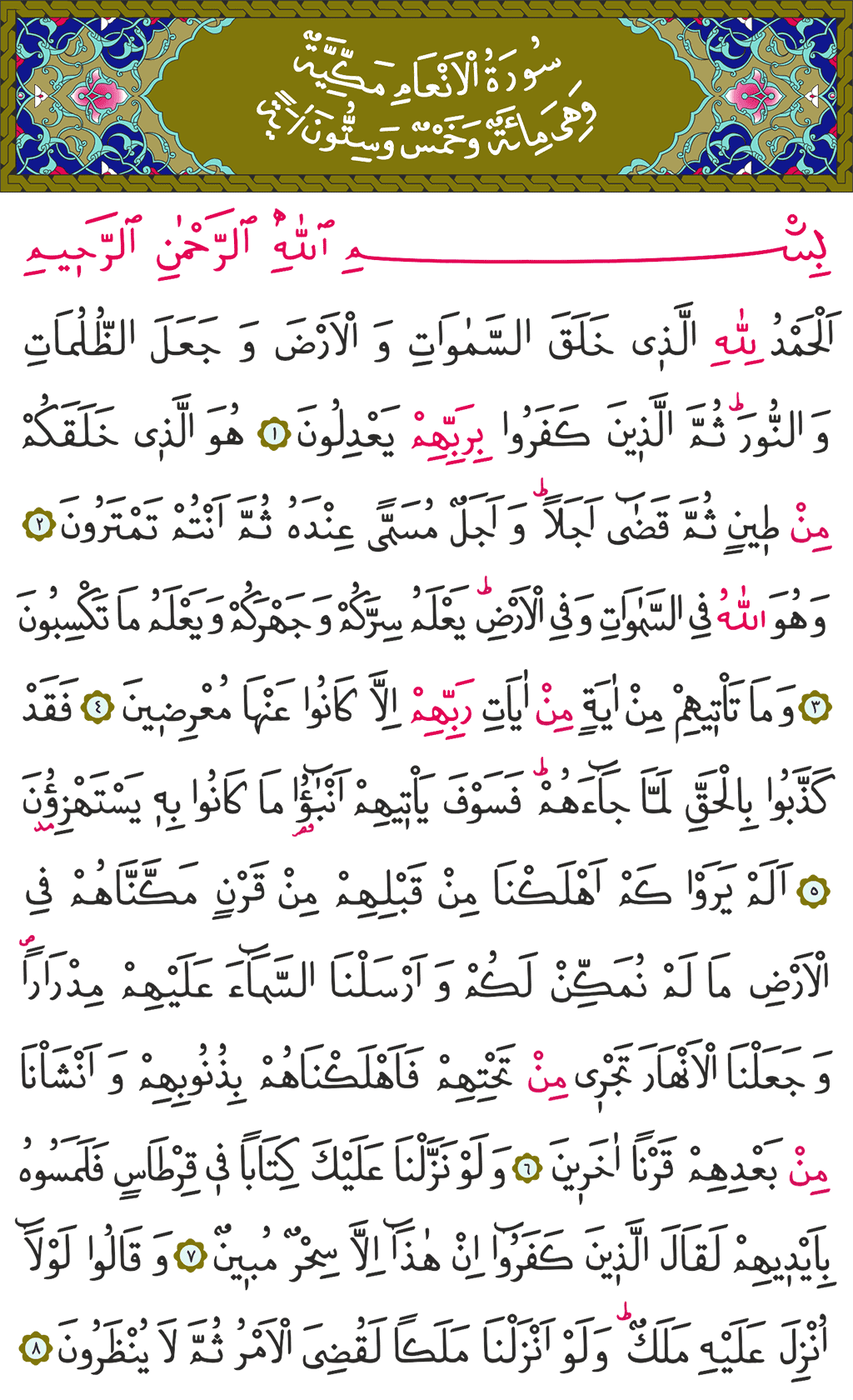 En'âm Sûresi - 127. Sayfa Arapçası