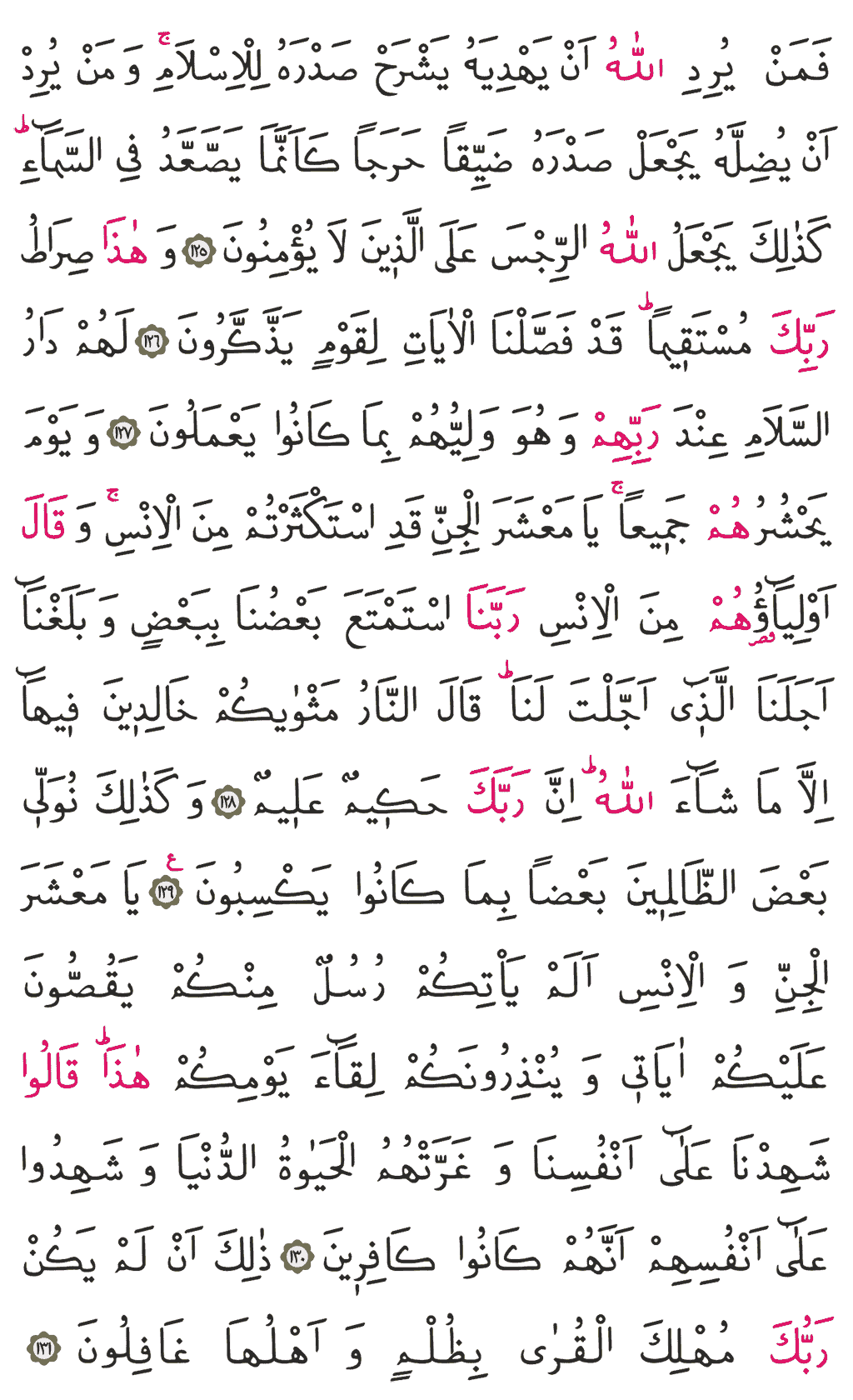 En'âm Sûresi - 143. Sayfa Arapçası