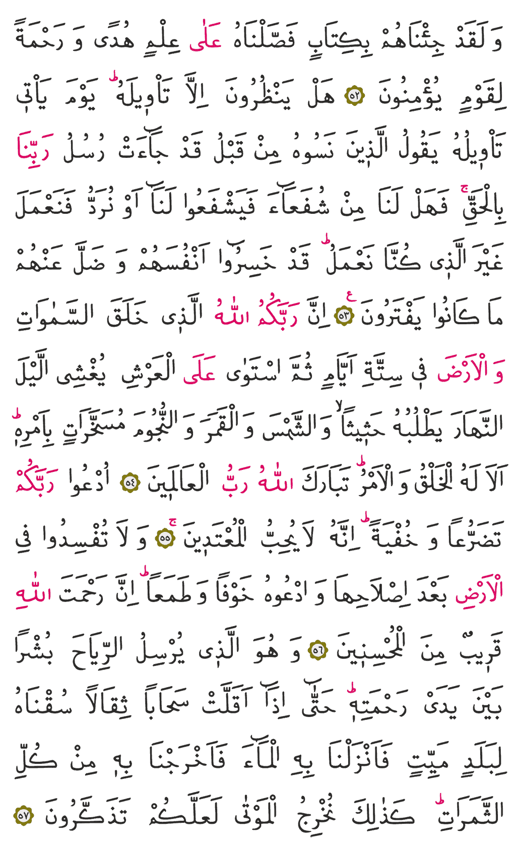 A'râf Sûresi - 156. Sayfa Arapçası