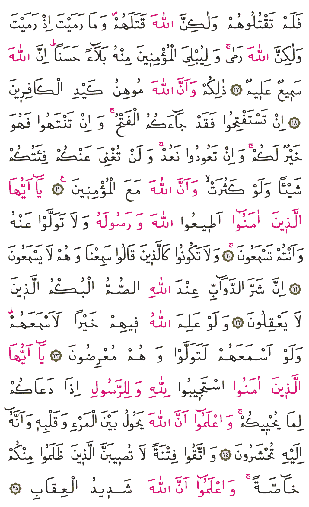 Enfâl Sûresi - 178. Sayfa Arapçası