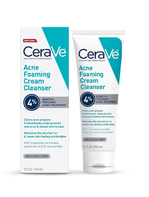 CERAVE Crème Nettoyante Anti-Acné au Benzoyl Peroxide 4%