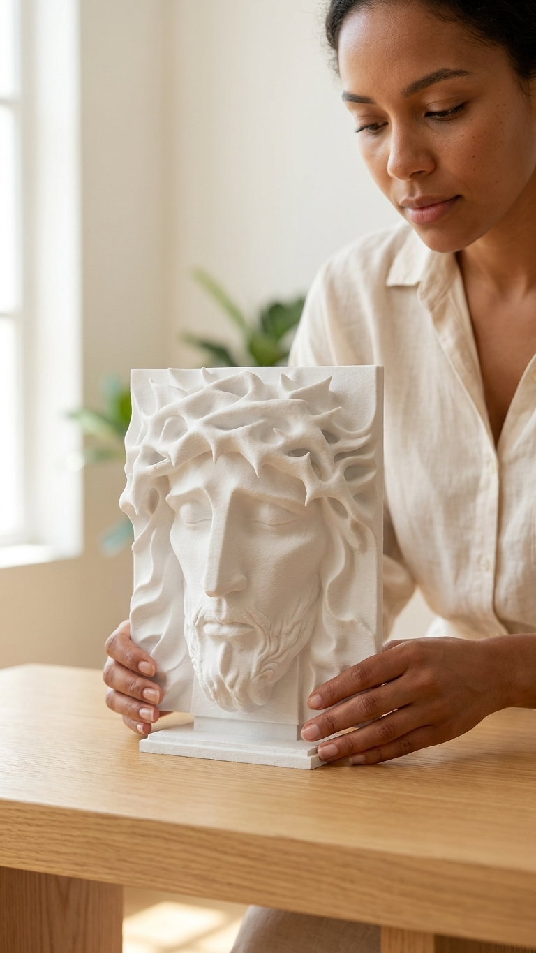 Estatueta Alívio de Jesus 15cm — Presente Católico para Altar