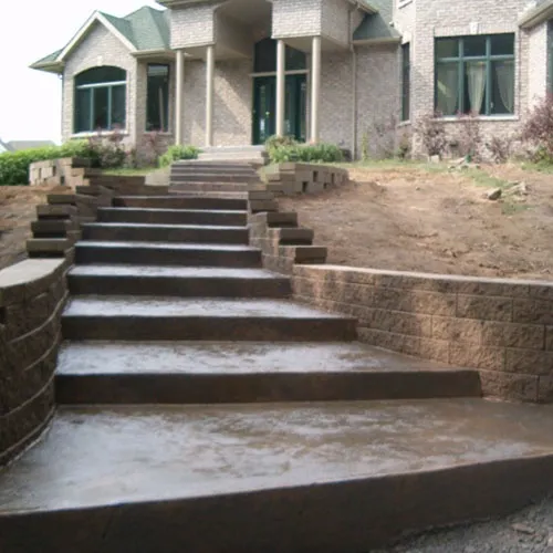 Steps: Segmental Block and Cast-in-Place Concrete
