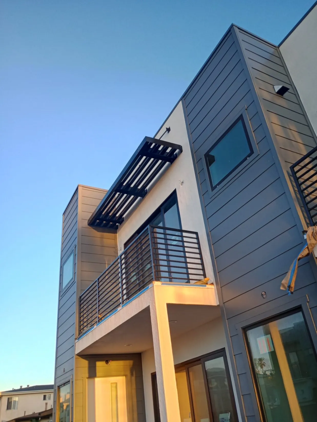 Car back view on road