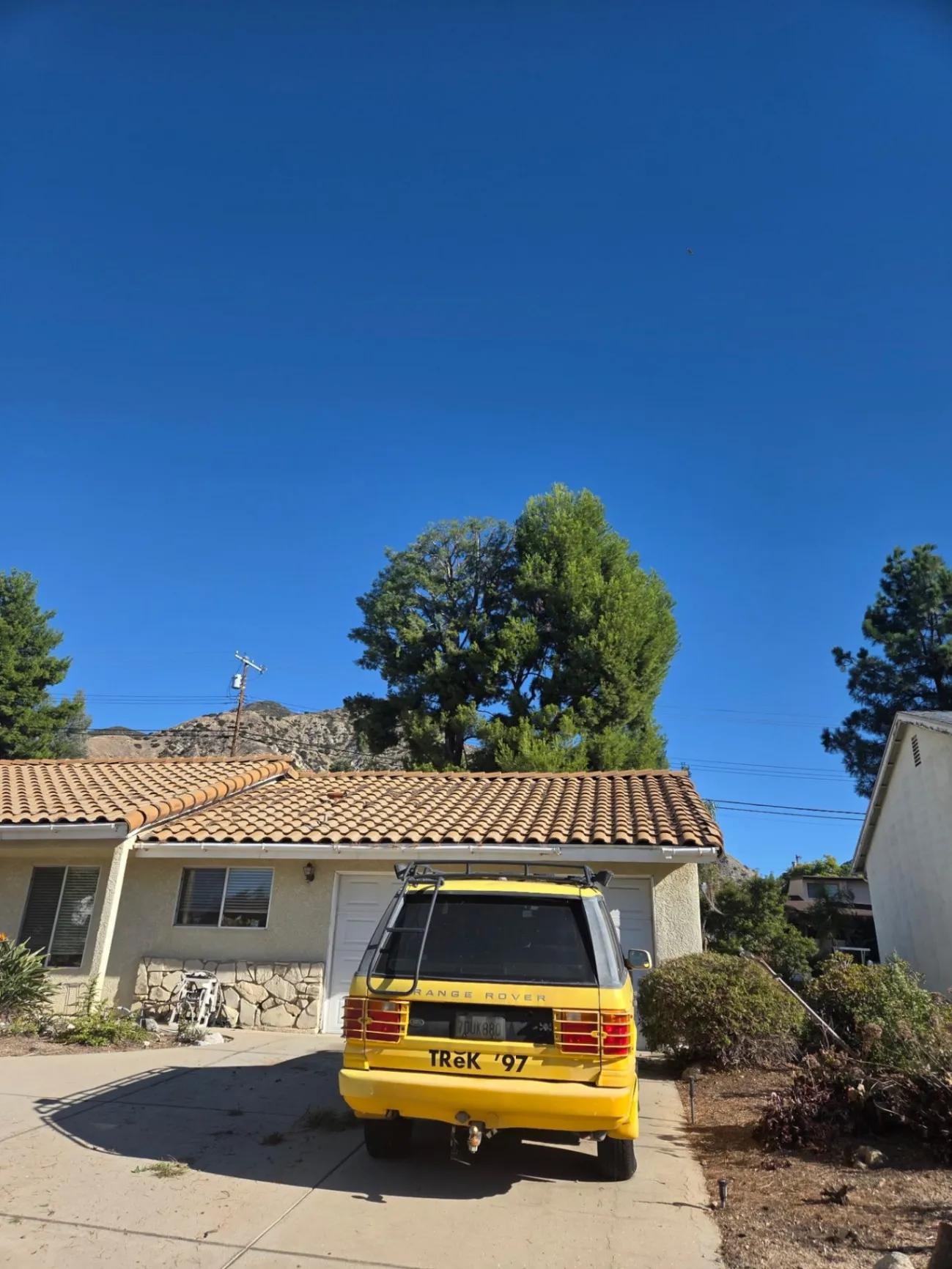 Red sports car on road