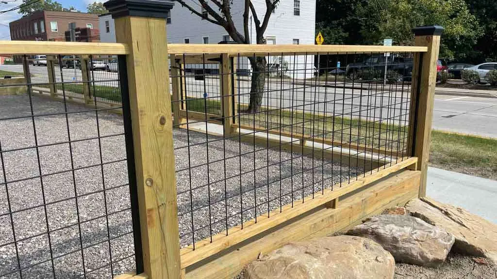 Wood frame/wire mesh fences & gates. (single & double)