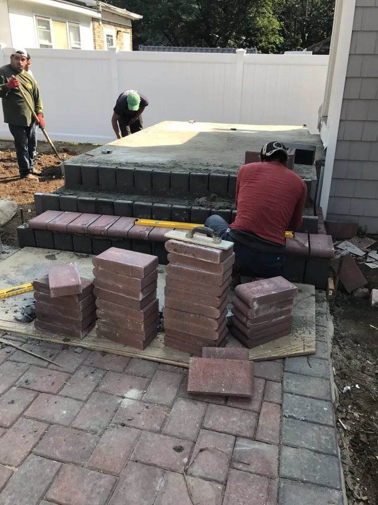 Paver and concrete