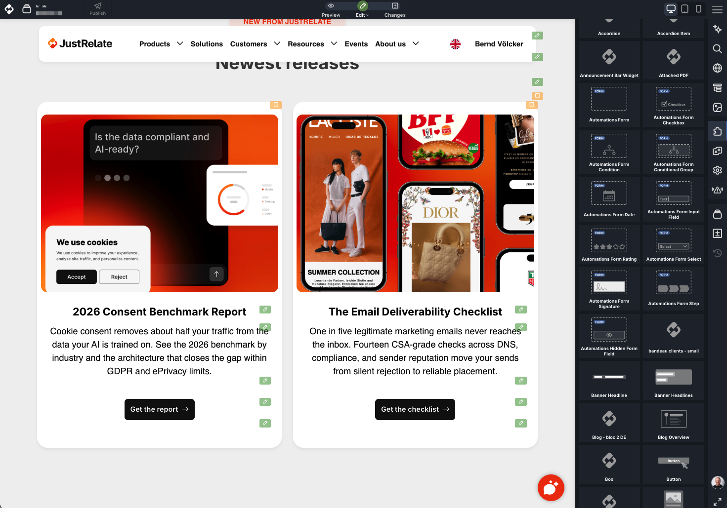JustRelate Web Builder Screenshot 5
