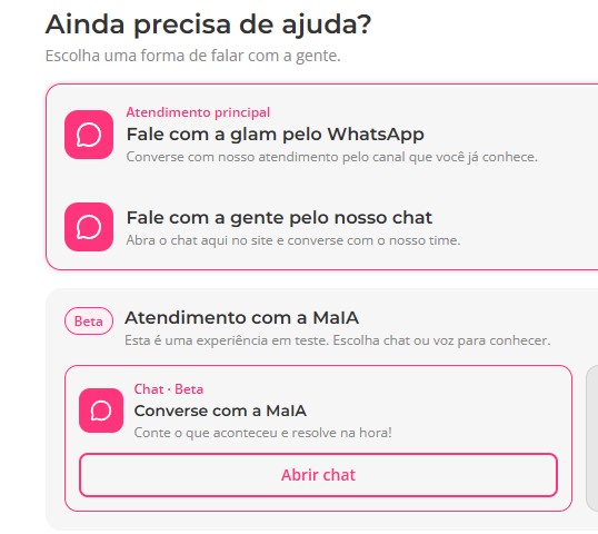 Nova Central de Ajuda da glam: como encontrar respostas em segundos
