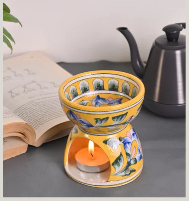 Blue Pottery Diffuser - Yellow