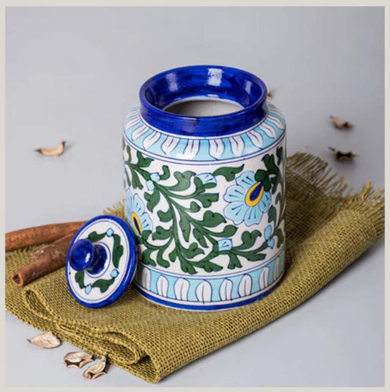 Azure Heritage Jar - Cream White