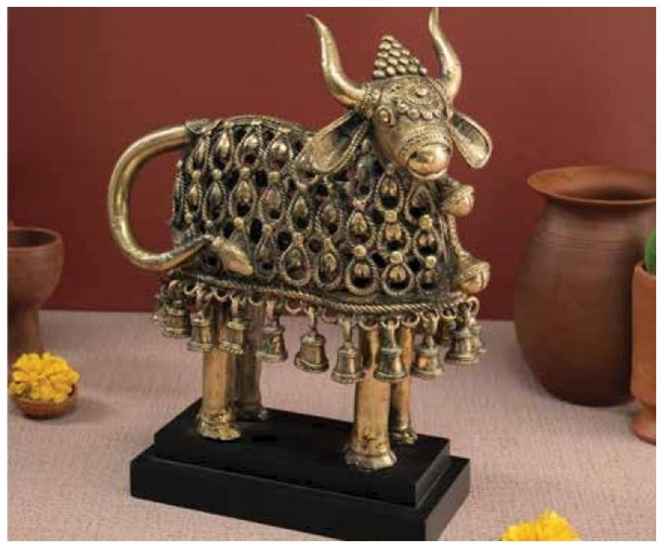 TABLETOP BULL WITH BELLS