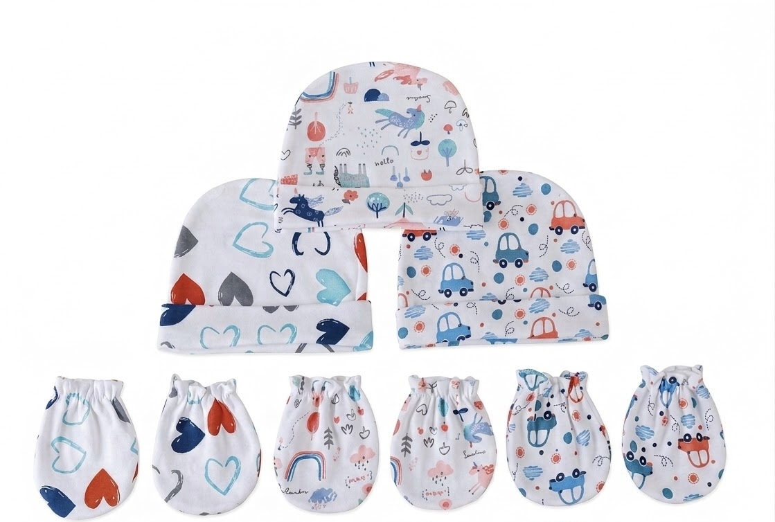Baby Mittens & Cap set - Blue