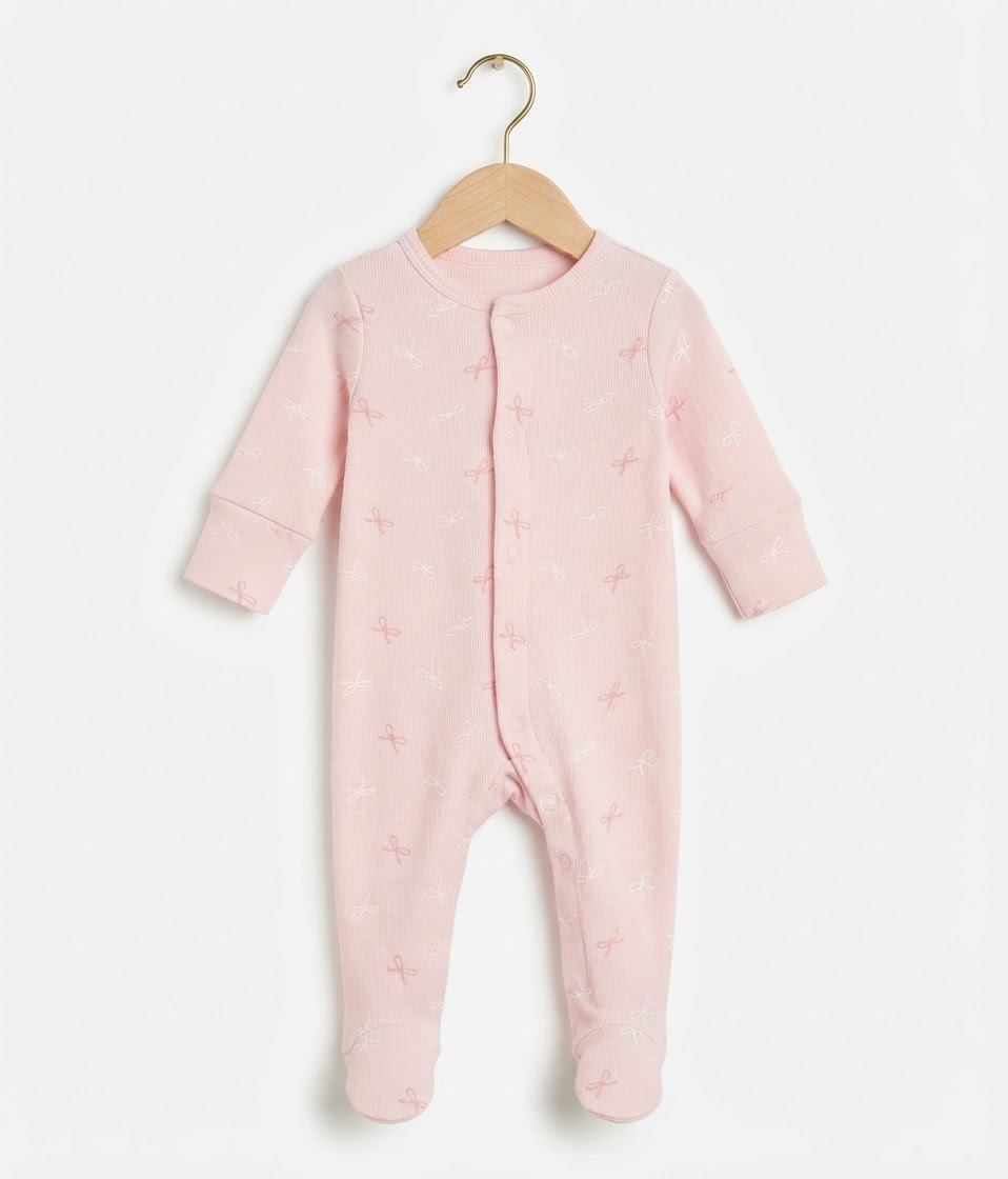 Sleep Suit (Pink Bow)