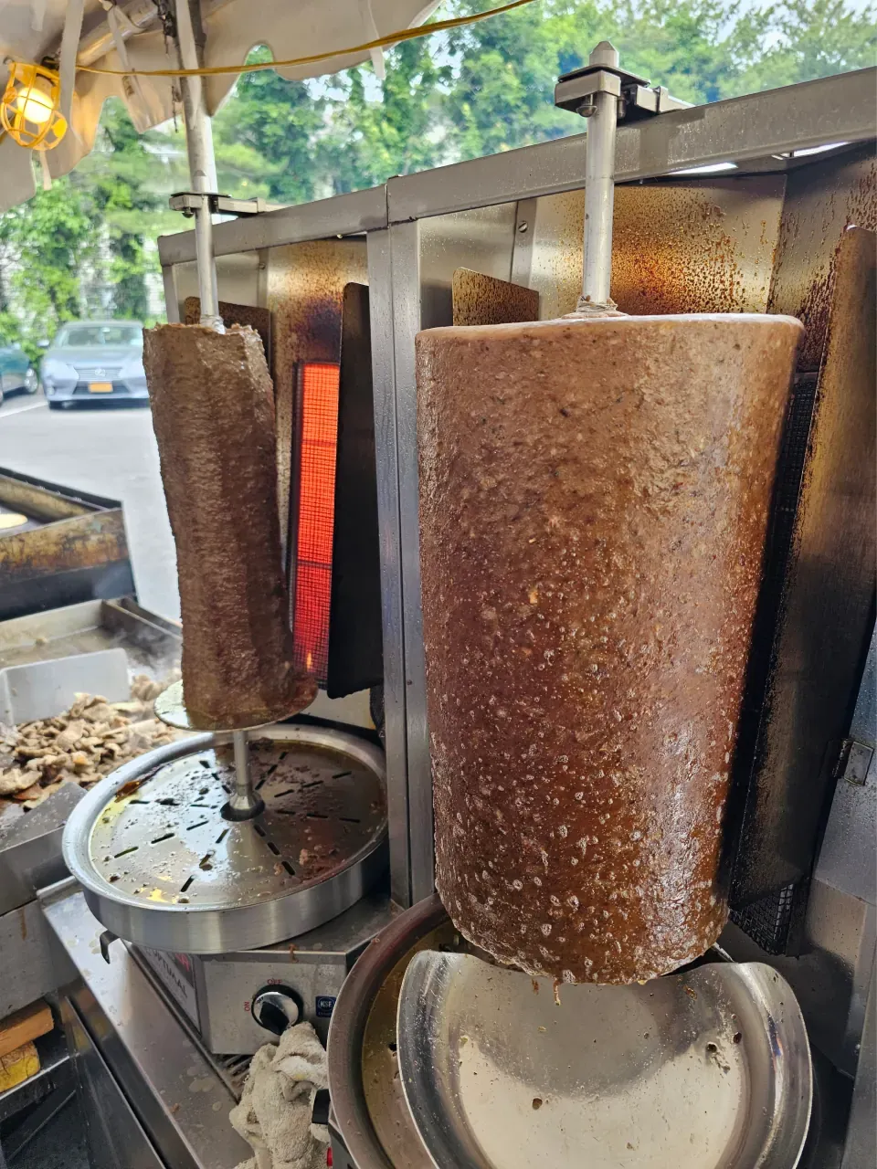 Gyro meat on the vertical spit