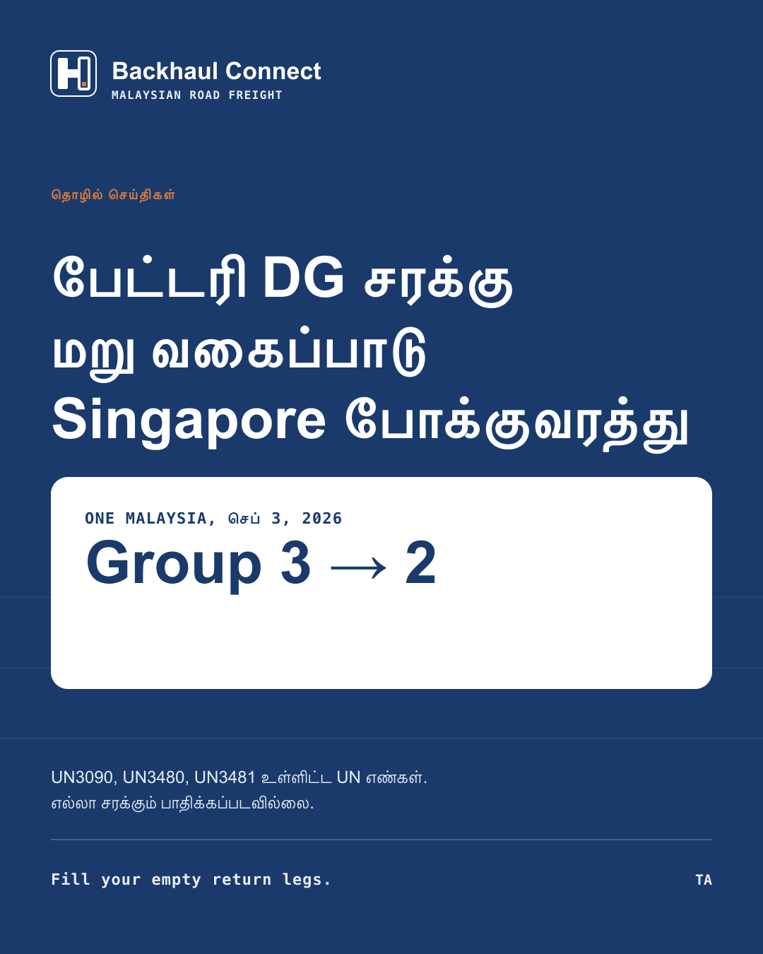 புதிய PSA வகைப்பாடு மற்றும் கண்காணிப்பு விதிகள் Singapore வழியாக செல்லும் பேட்டரி DG கன்டெய்னர்களை பாதிக்கின்றன