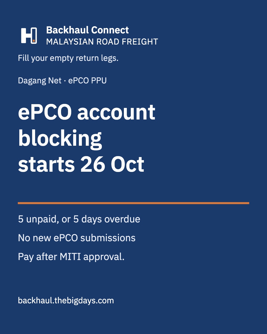 ePCO account blocking starts 26 October: what Malaysian exporters should do