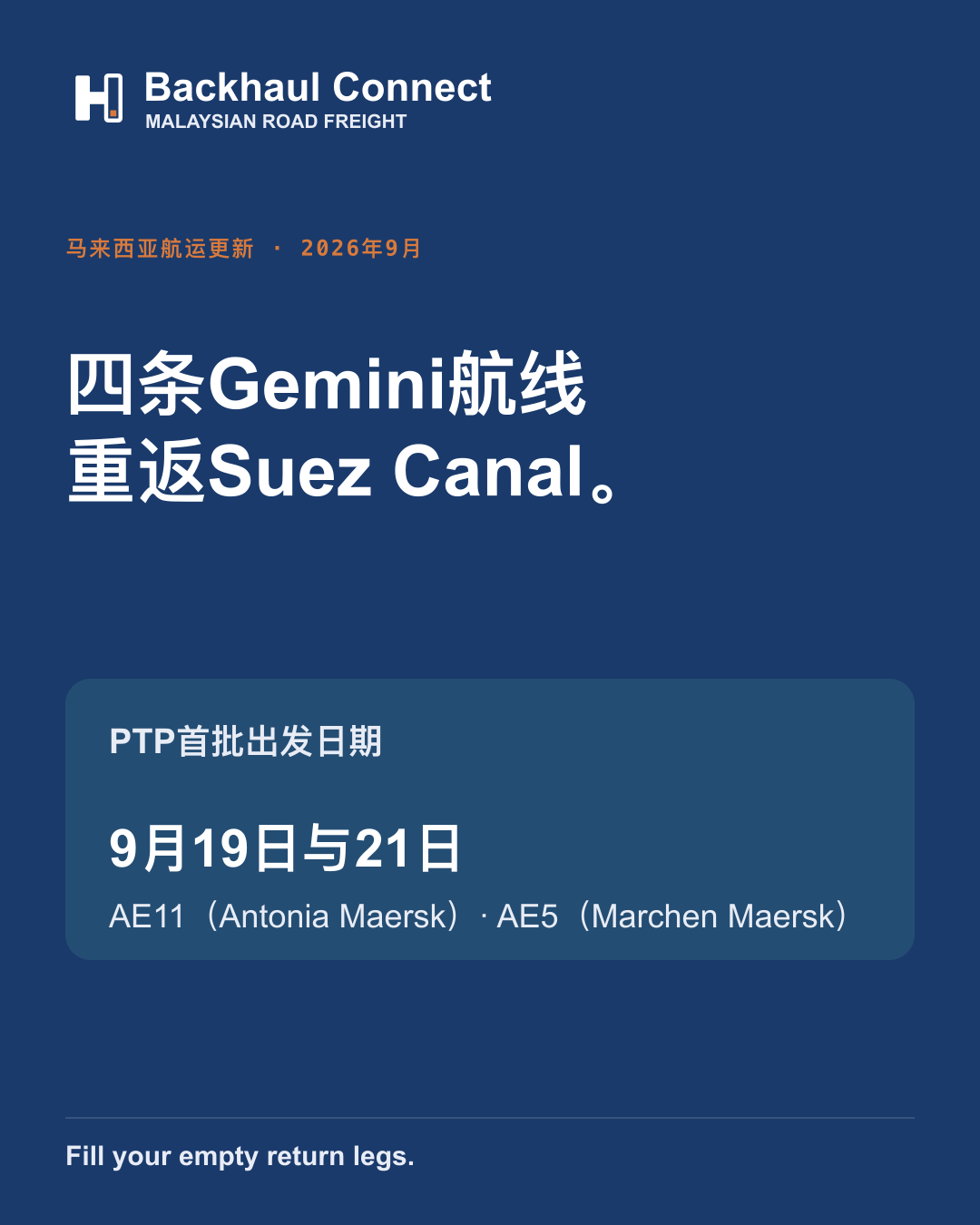 Gemini更多航线重返Suez Canal，Tanjung Pelepas成首批出发港