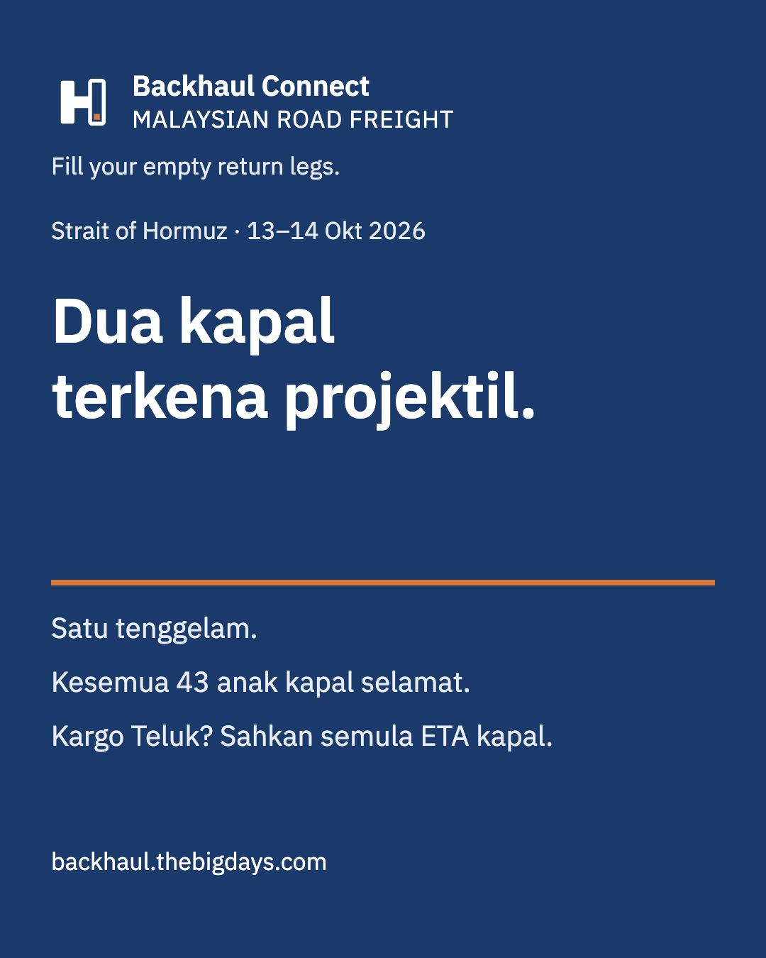 Dua kapal kontena terkena projektil di Strait of Hormuz: semakan penghantaran