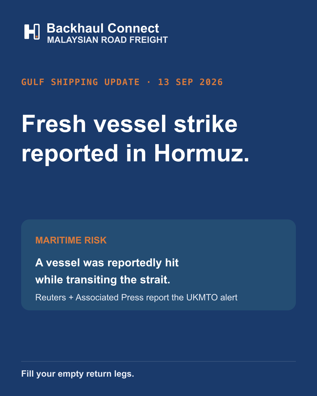 Fresh Strait of Hormuz vessel-strike report: what Gulf-linked cargo should check