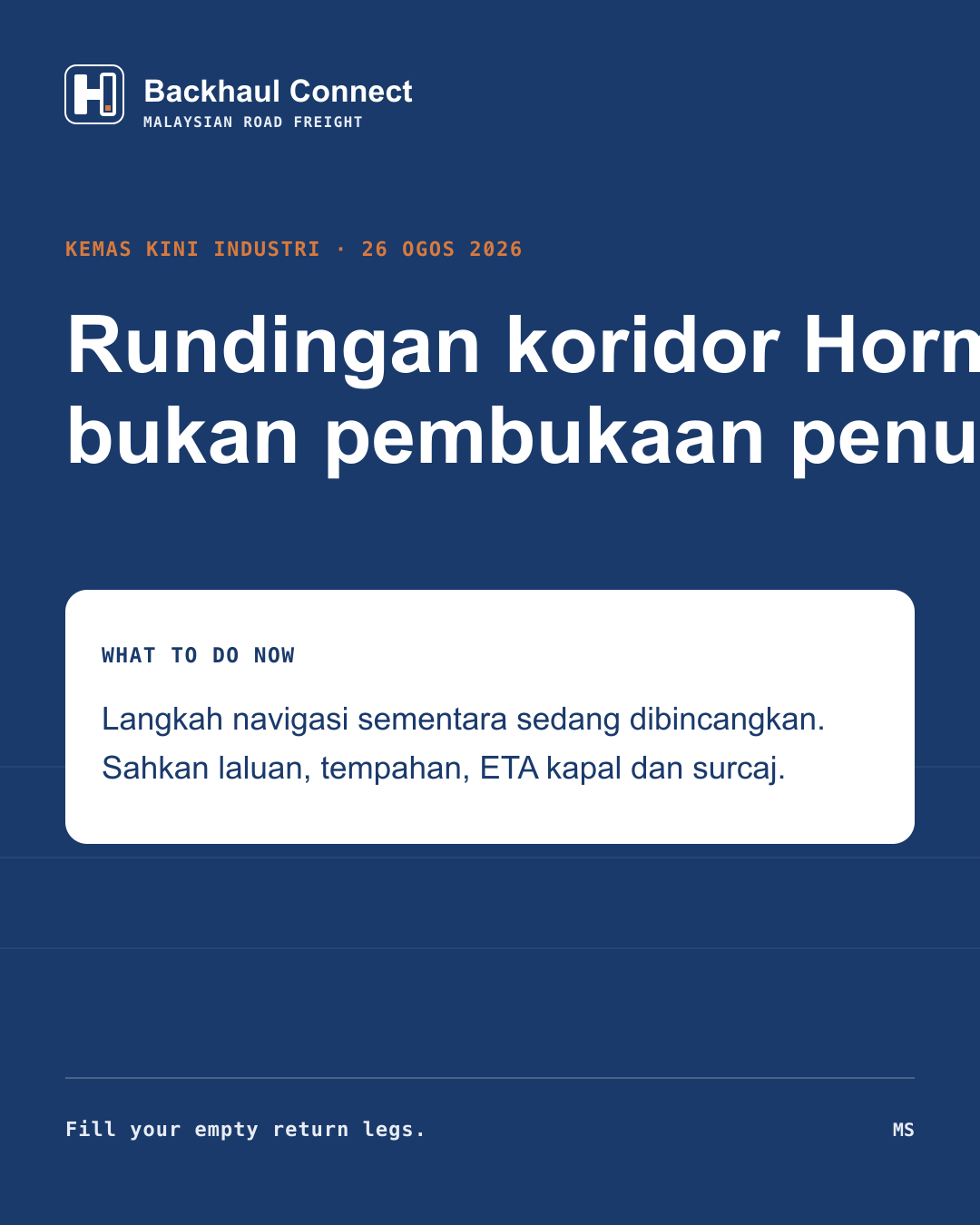 Rundingan koridor sementara Iran–Oman di Hormuz: semakan untuk kargo Teluk