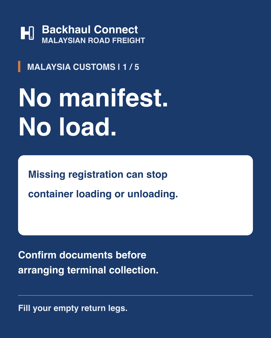 Malaysia: No Manifest, No Load — what shippers should check