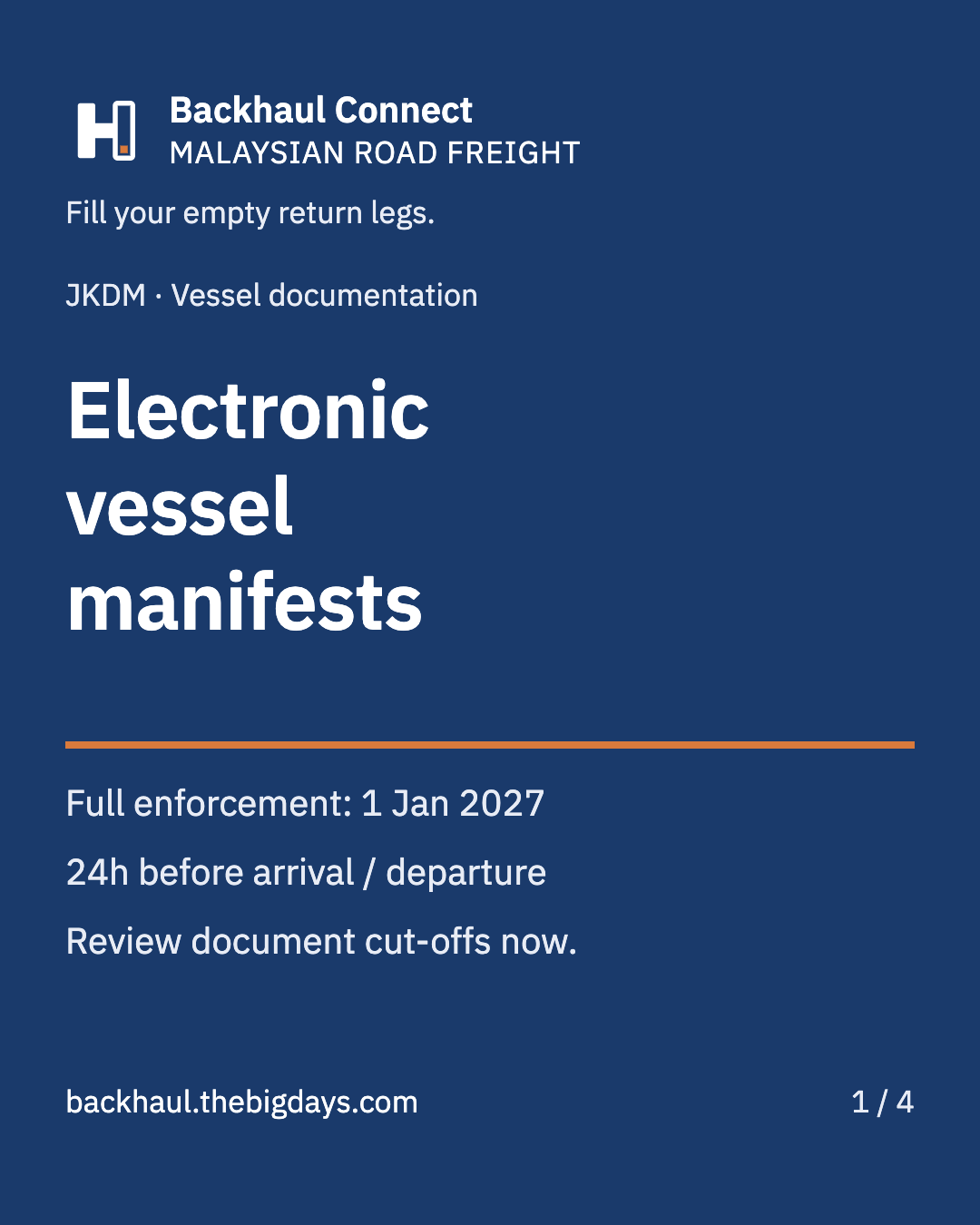 Electronic vessel manifests: prepare for 1 January 2027