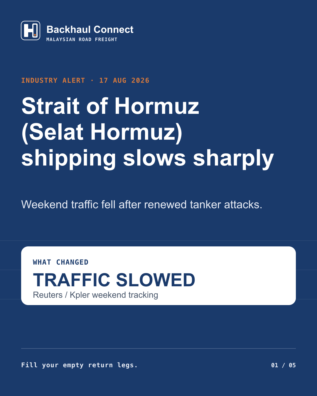 Strait of Hormuz shipping slows after renewed tanker attacks