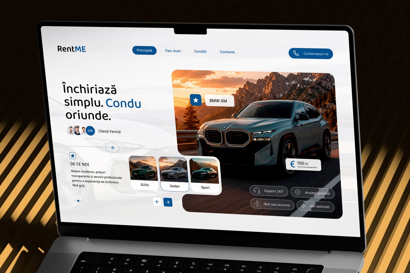 RentMe — Современный сайт для сервиса аренды автомобилей