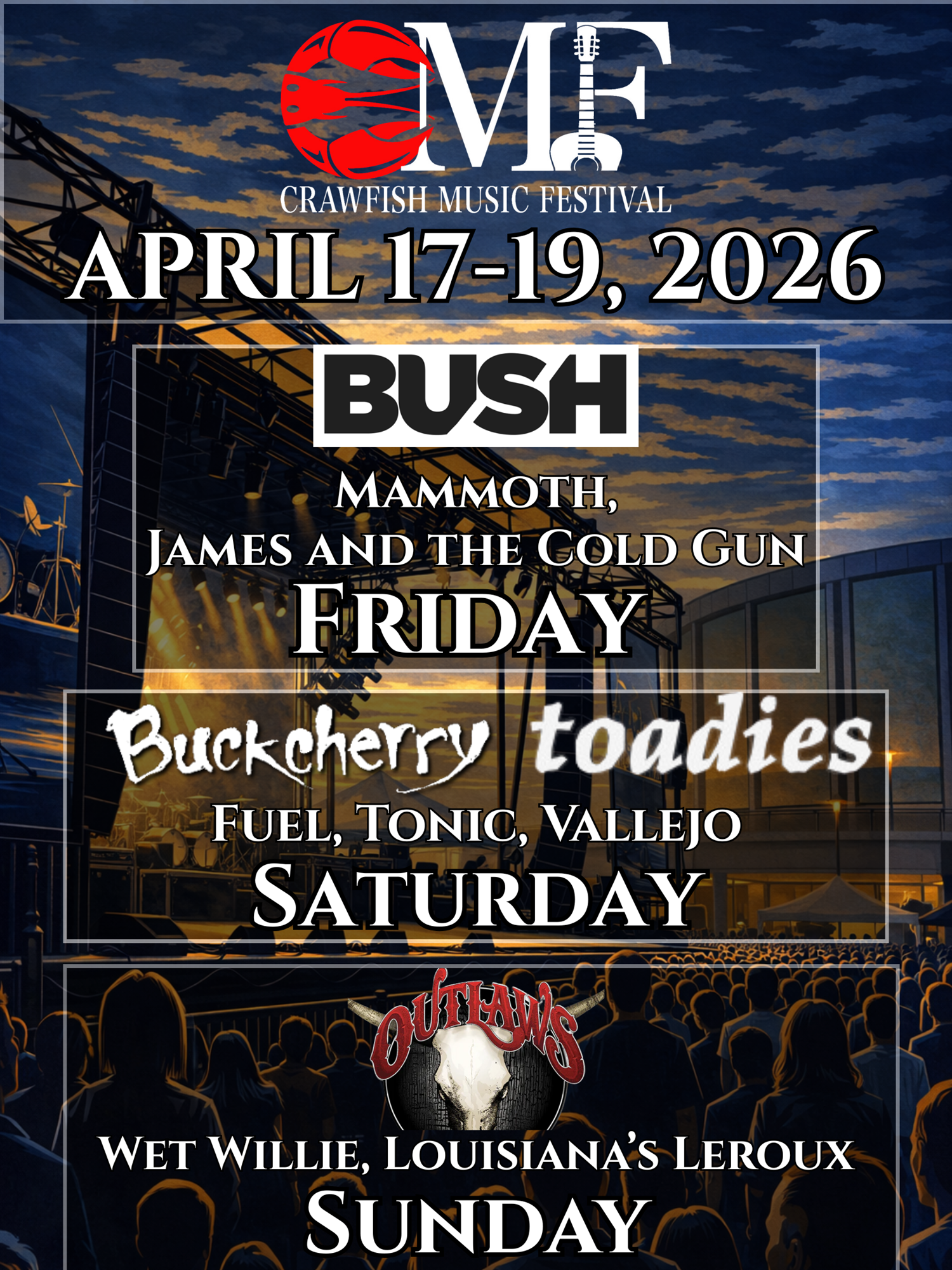 Crawfish Music Festival 2026 official poster