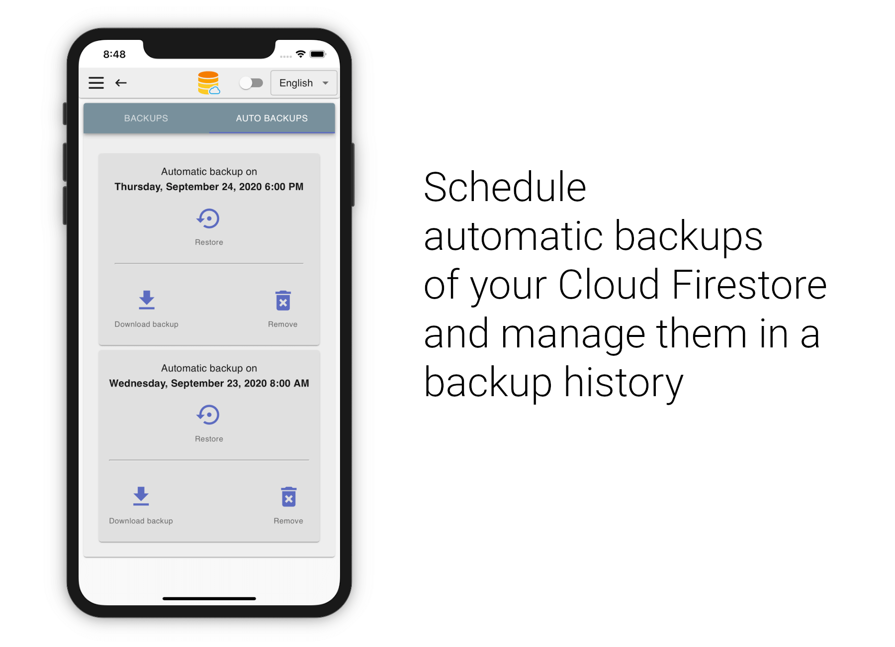 Firebase schedule Cloud Firestore backups to Google Cloud Storage and schow them in backup history