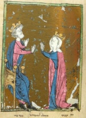 Esther pleading before Ahasuerus