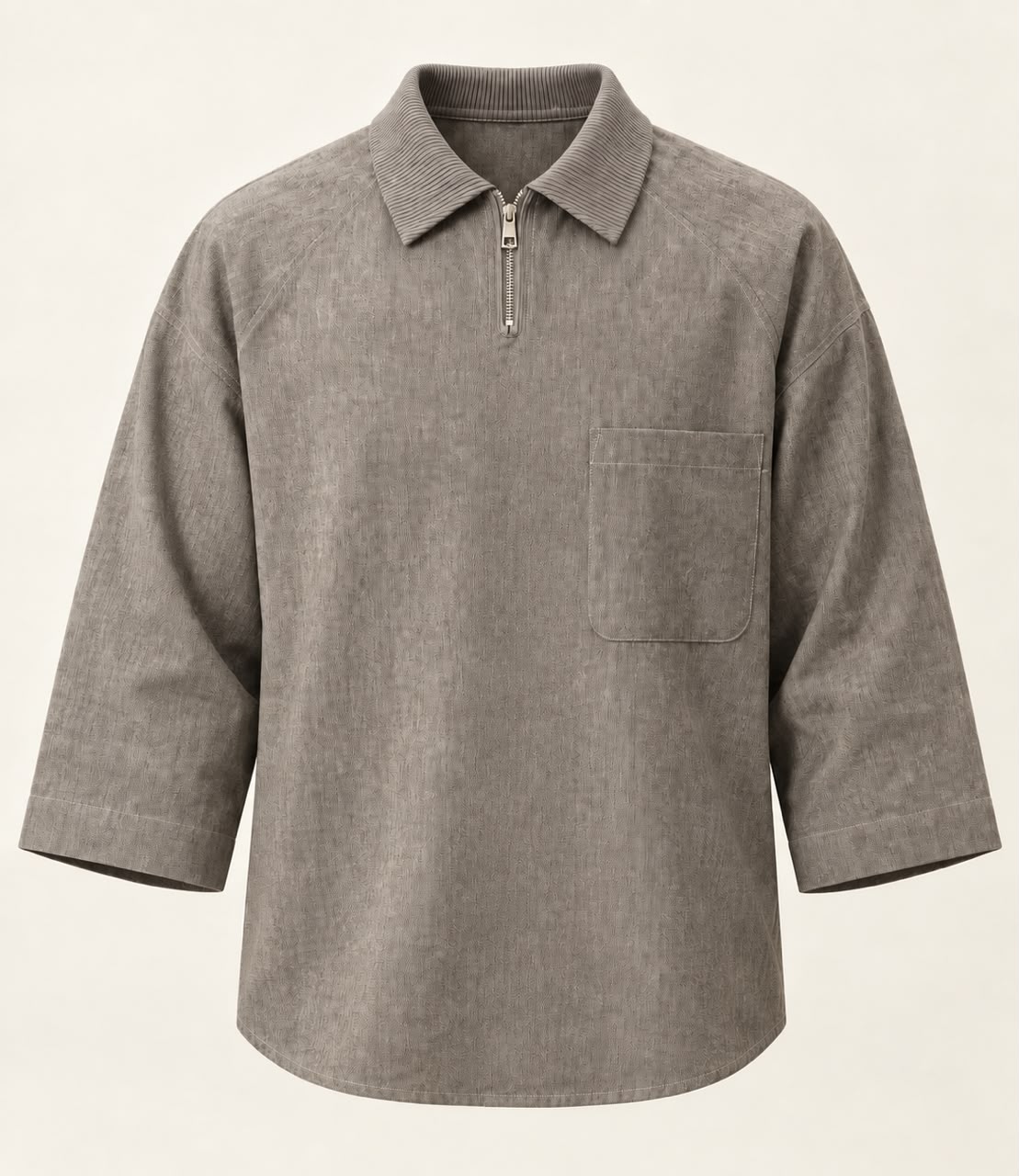Zip-neck shirt — Grey (Test)