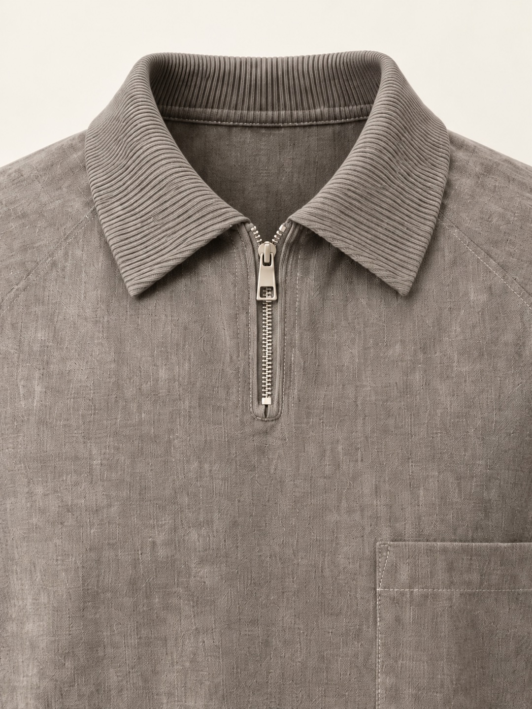 Zip-neck shirt — Grey (Test), product view 2 of 5