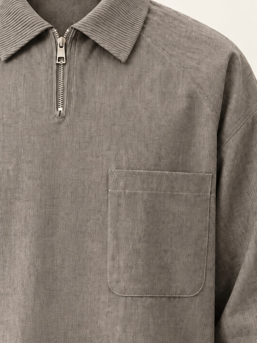 Zip-neck shirt — Grey (Test), product view 3 of 5