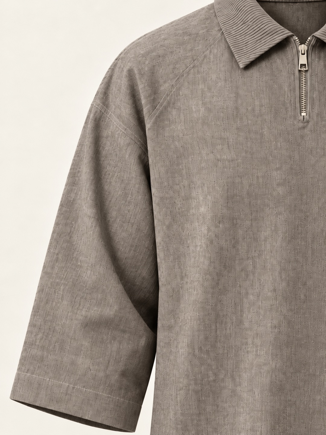 Zip-neck shirt — Grey (Test), product view 4 of 5