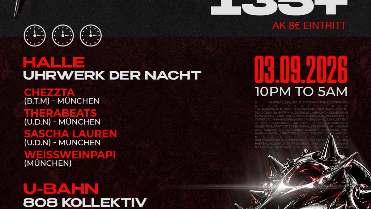 135+ mit Uhrwerk der Nacht & 808 Kollektive