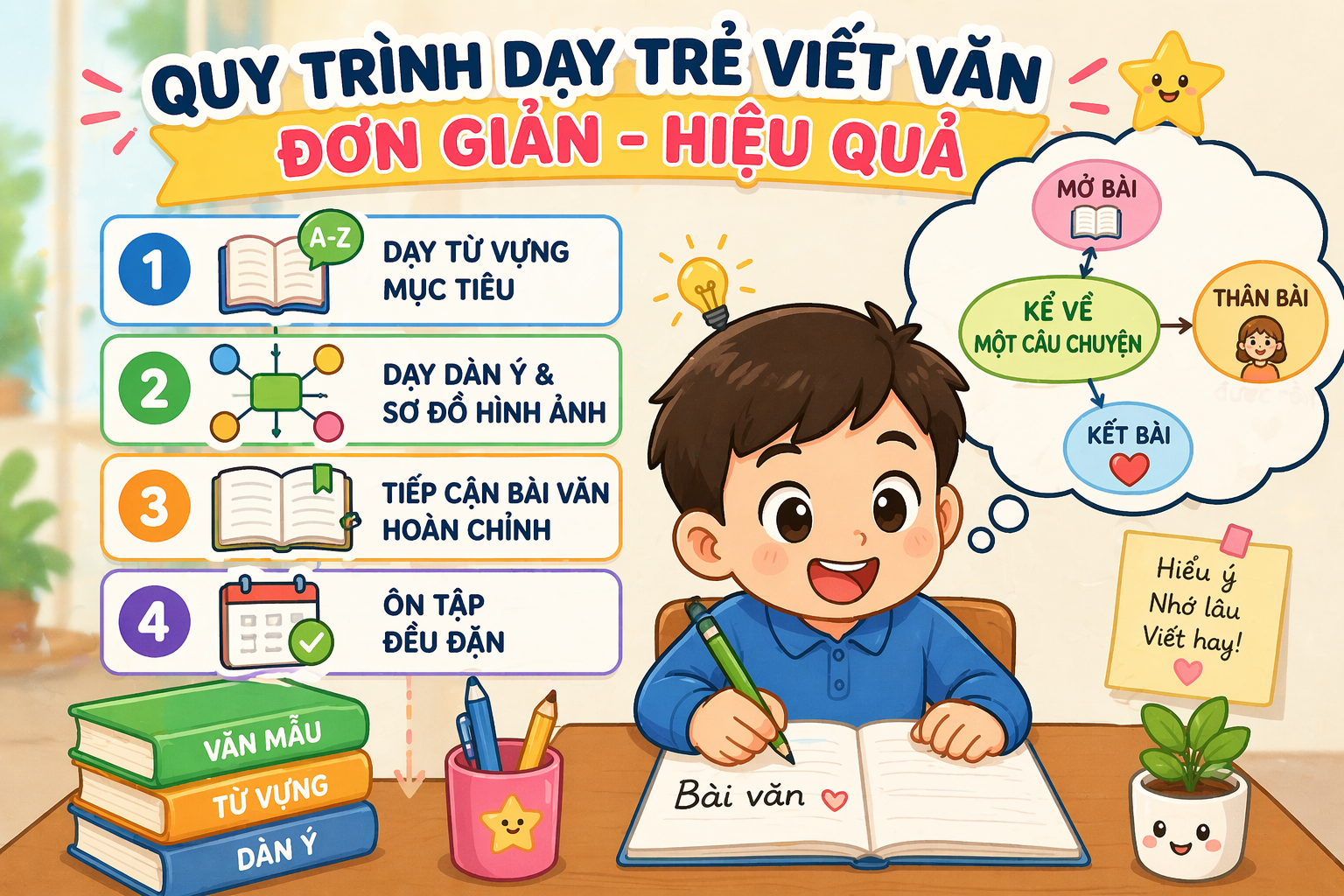 Quy trình dạy trẻ viết văn