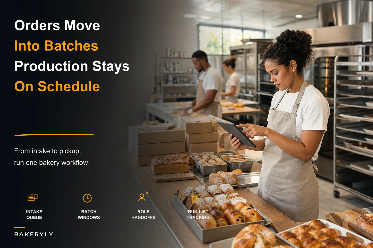 An end-to-end bakery production system: orders → batching → production → pickup (playbook & templates)