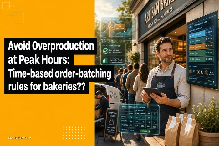 Avoid overproduction at peak hours: time‑based order‑batching rules for bakeries