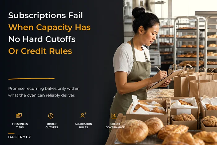 Run bakery subscriptions that don't break production: cutoffs, capacity allocation and refund rules