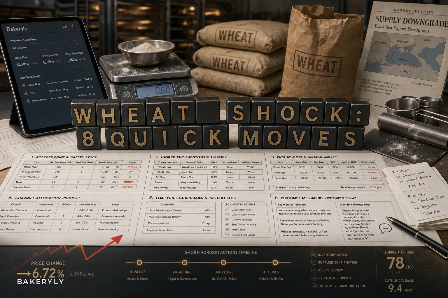 When a wheat shock hits: 8 quick procurement, pricing and production moves bakeries can run today