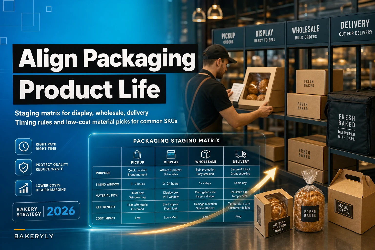 Why packaging should follow product life: a matrix for bakery pickup, display and delivery