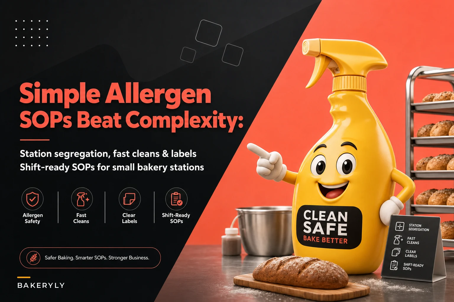 Why simple allergen SOPs beat complex plans in small bakeries (station segregation, fast cleans & labels)
