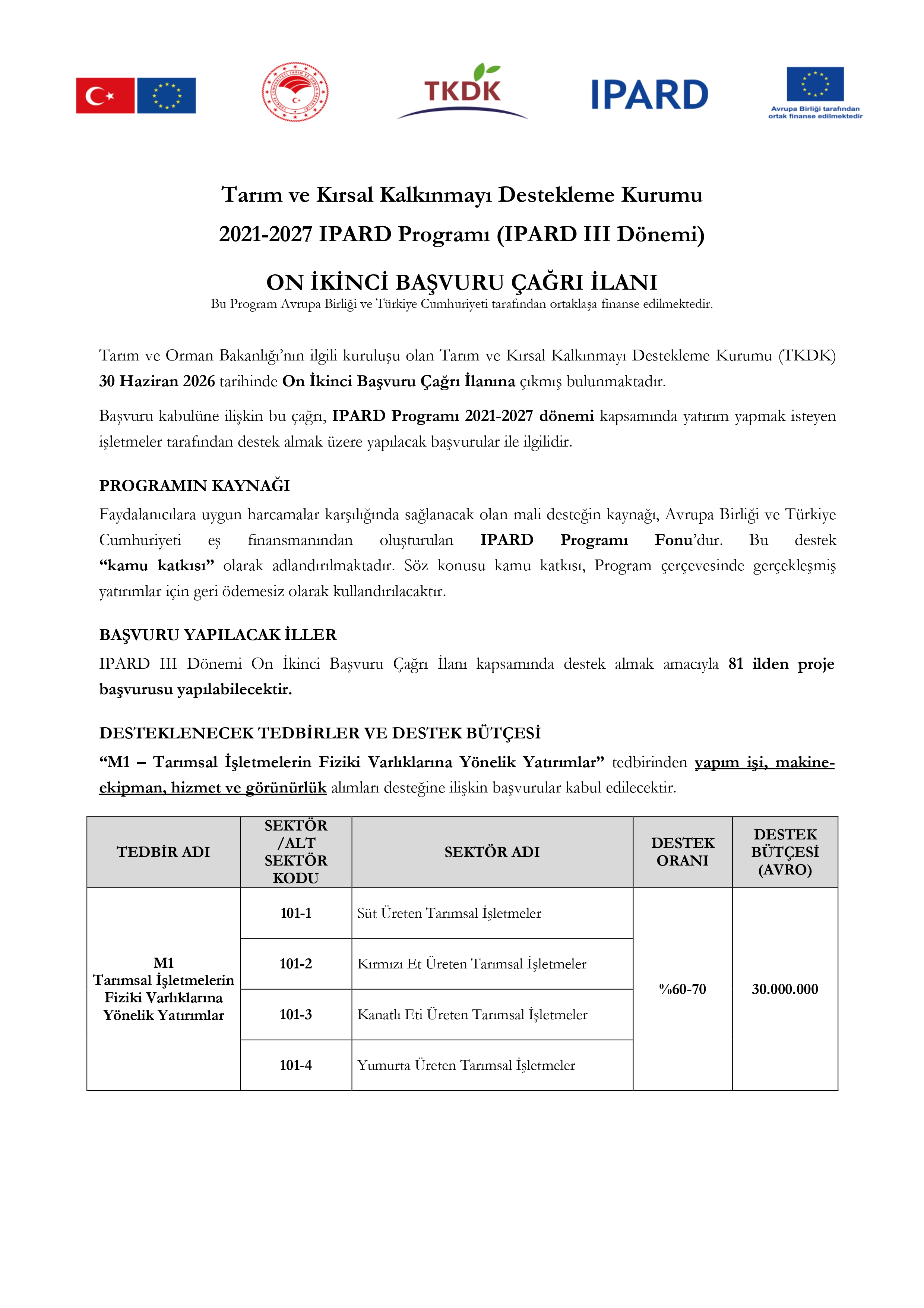 Tarım ve Kırsal Kalkınmayı Destekleme Kurumu 2021-2027 IPARD Programı (IPARD III Dönemi) - Fotoğraf 2