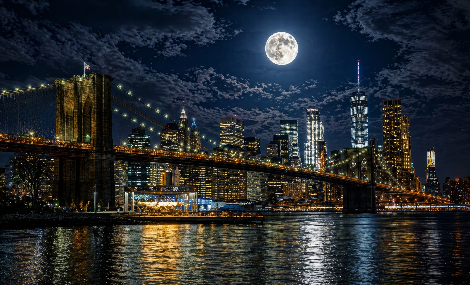 Noche en el Puente Brooklyn